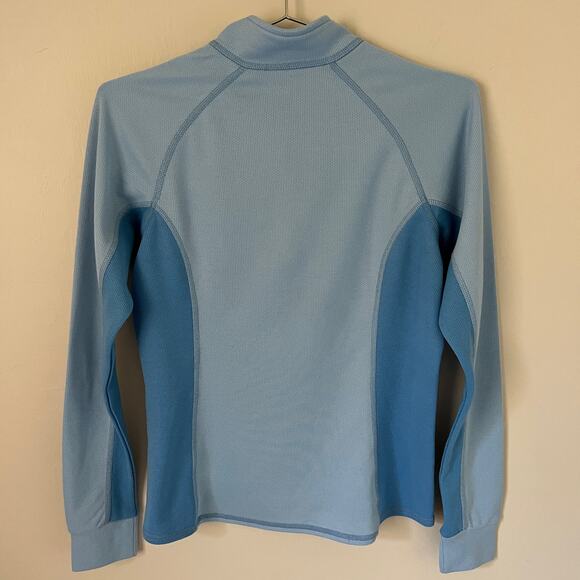 LL Bean 1/2 Zip Pullover Sweatshirt Blue with Thumb Holes Size M - Picture 2 of 8